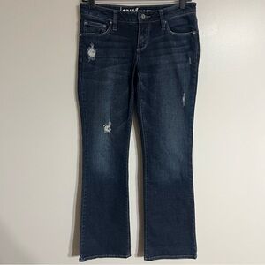 Women’s Bull Head Laguna Bootcut Jeans Distressed Dark Wash Size 5 Short
